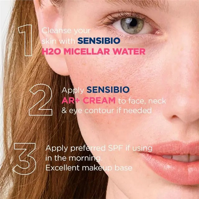 Bioderma Sensibio AR+ cream for redness-prone sensitive skin, soothes and hydrates.