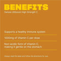 Swisse High Strength Vitamin C 1000mg 250 Tablets for immune and skin health.