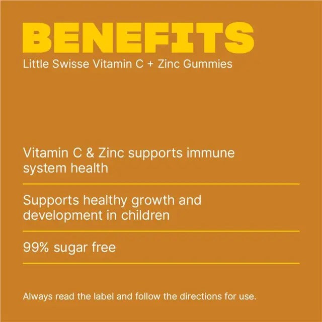 Little Swisse Vitamin C + Zinc Gummies for kids – immune support citrus chews
