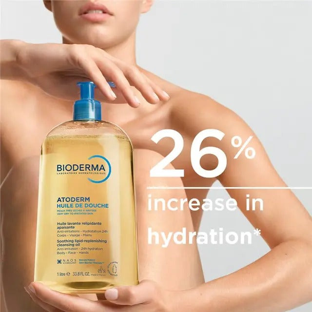 Bioderma Atoderm Shower Oil for dry skin hydration and nourishment.