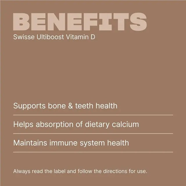 Swisse Vitamin D 250 Capsules – Supports bone, teeth, and immune health. Helps calcium absorption and maintains vitamin D levels.