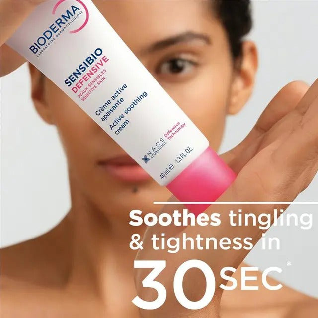 Bioderma Sensibio Defensive Light Moisturiser 40ml — soothes sensitive skin & strengthens defense barrier.