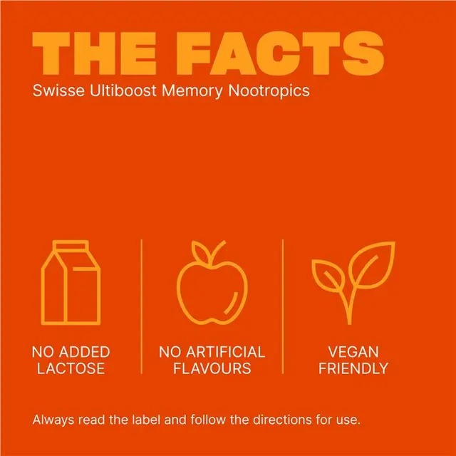Swisse Ultiboost Memory Nootropics 60 Tablets for memory recall and brain support with COGNIGRAPE®.