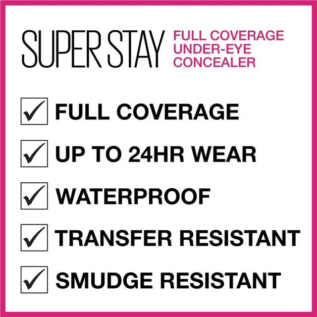 Maybelline Superstay Concealer 25 Medium for full under-eye coverage