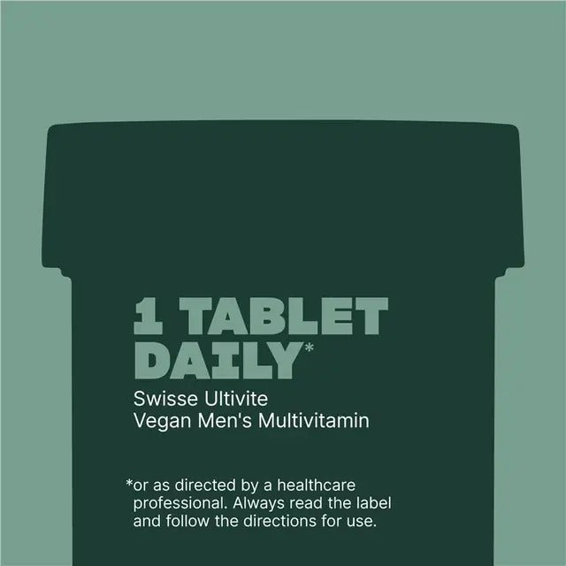 Swisse Vegan Men's Multivitamin 60 Tablets for daily energy and muscle support.