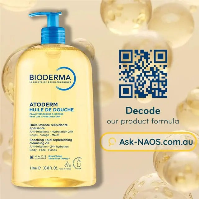 Bioderma Atoderm Shower Oil for dry skin hydration and nourishment.