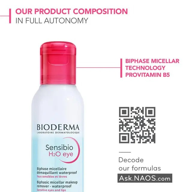 Bioderma Sensibio H2O Eye Makeup Remover 125ml for Sensitive Skin