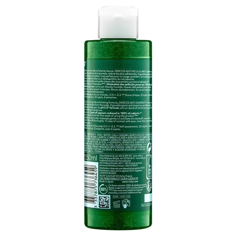 Dercos Anti-Dandruff K Deep Purifying Shampoo 250ml for flake-free, clean, and healthy scalp