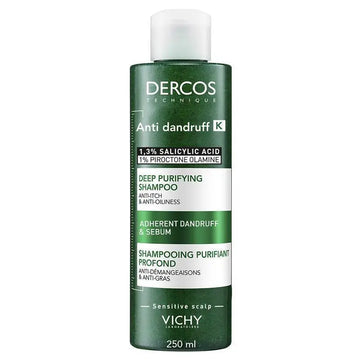 Dercos Anti-Dandruff K Deep Purifying Shampoo 250ml for flake-free, clean, and healthy scalp
