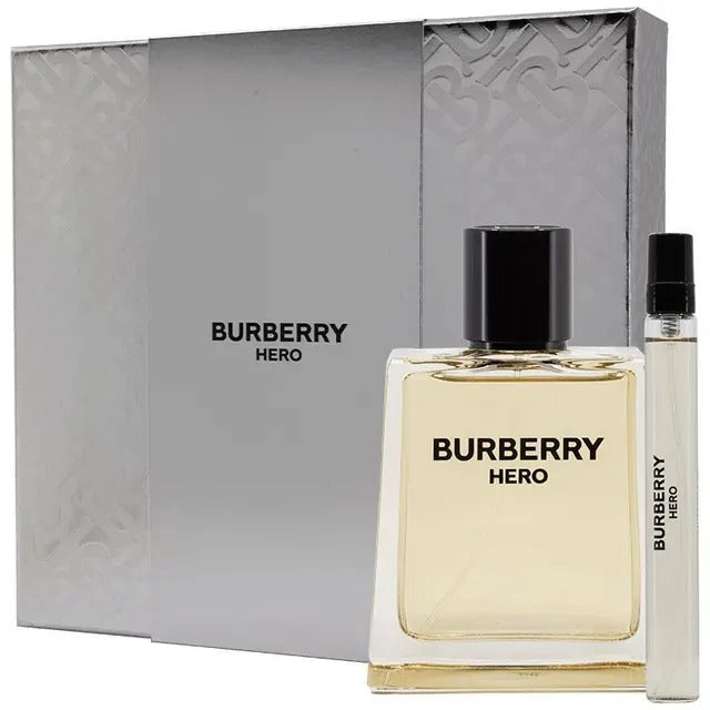 Woody spicy Burberry Hero Eau de Parfum gift set for him