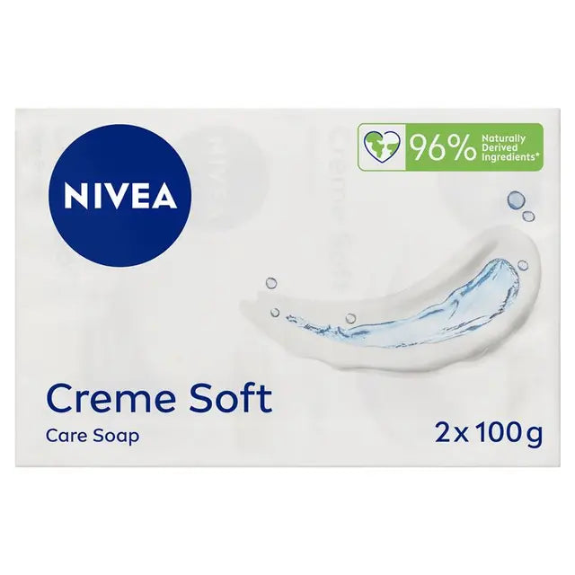 NIVEA Crème Soft Soap Bar Moisturising 100g Twin Pack