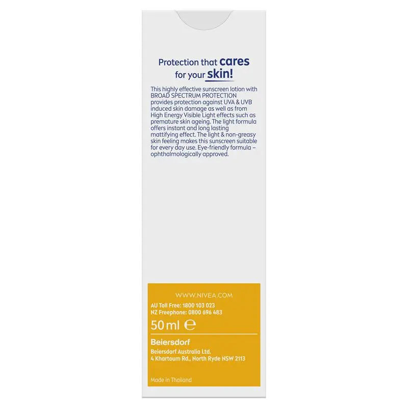 NIVEA Sun UV Face Sunscreen Shine Control SPF50 50ml