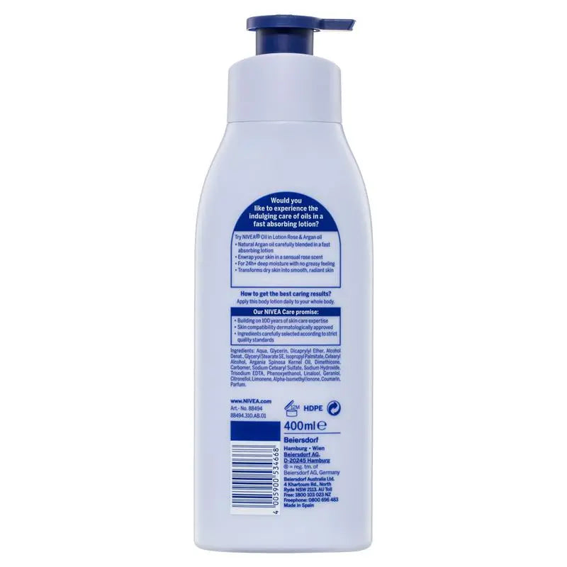 NIVEA Oil in Lotion Rose & Argan Oil Body Lotion 400ml
