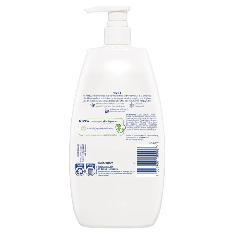 NIVEA Passionfruit & Monoi Oil Shower Gel Body Wash 1L