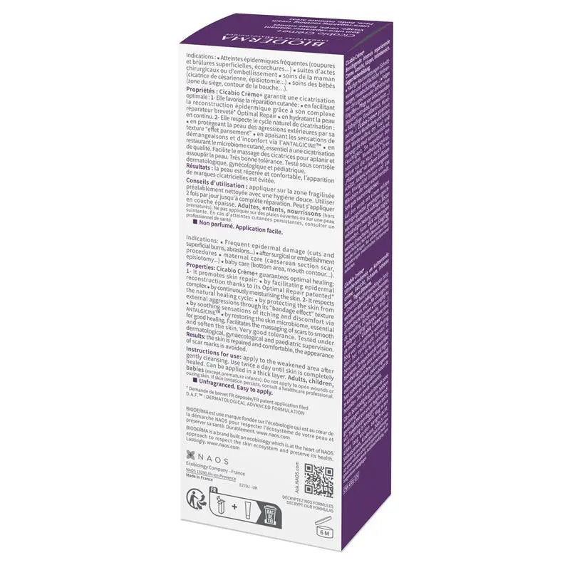 Bioderma Cicabio Crème+ Soothing and Hydrating Restorative Cream 40ml