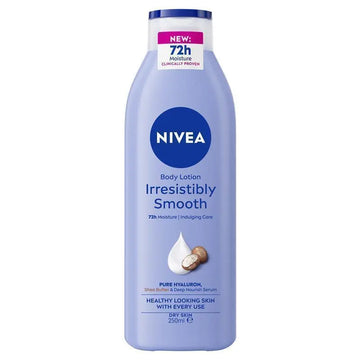 NIVEA Irresistibly Smooth Body Lotion Moisturiser 72H Hydration 250ml