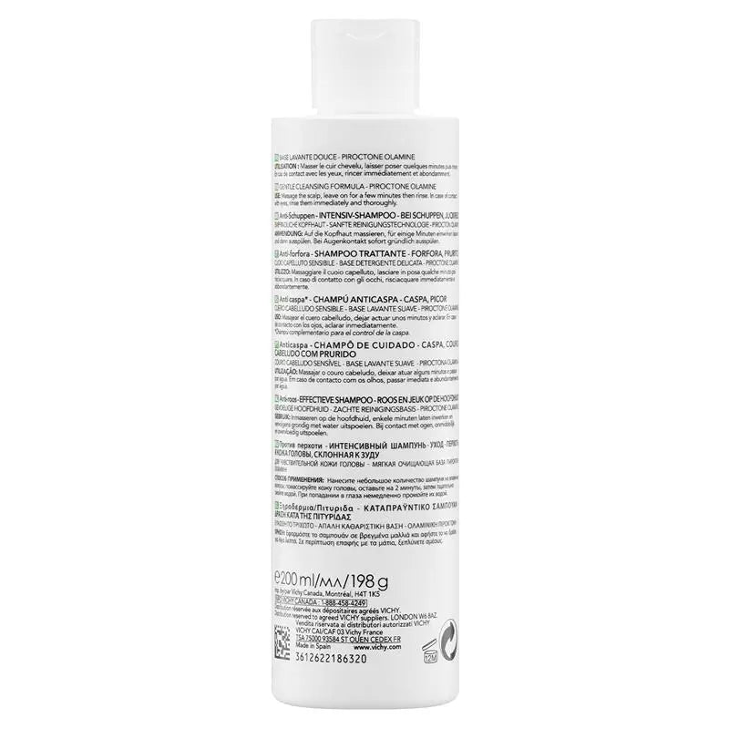 Dercos Anti-Dandruff Shampoo for Sensitive Scalp 200ml for gentle cleansing and flake-free hair