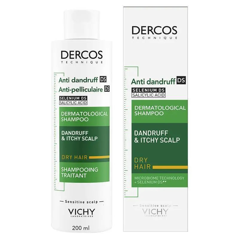 Dercos Anti-Dandruff DS Shampoo for Dry Hair 200ml for flake-free, nourished, and healthy scalp