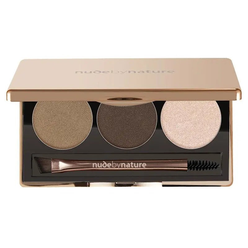 Nude by Nature Brow Palette 02 Brown for natural sculpted brows.