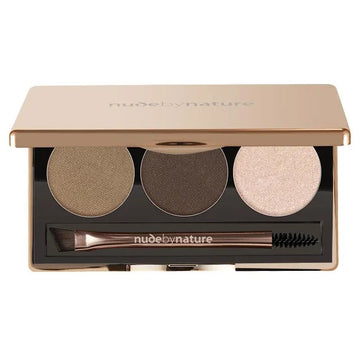 Nude by Nature Brow Palette 02 Brown for natural sculpted brows.