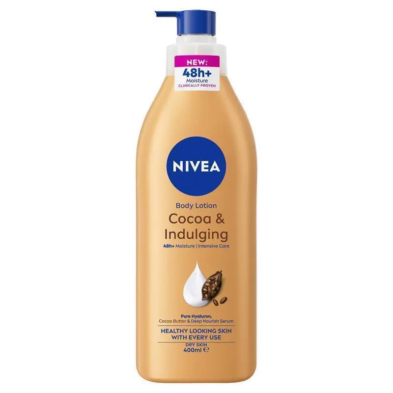 NIVEA Cocoa & Indulging Body Lotion Moisturiser 72H Hydration 400ml