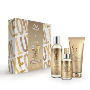Wella SP Luxeoil Trio Gift Set – luxurious hair care trio with natural oils for shine, smoothness, and nourishment, perfect for all hair types.
