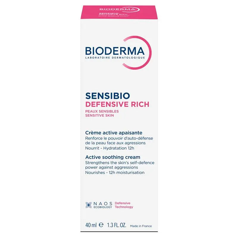 Bioderma Sensibio Soothing Defensive Rich Moisturiser for Dry, Sensitive Skin 40ml