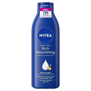 NIVEA Rich Nourishing Body Lotion Moisturiser 72H Hydration 250ml