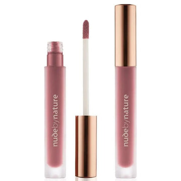 Nude by Nature Satin Liquid Lipstick 06 Wisteria satin-matte finish.