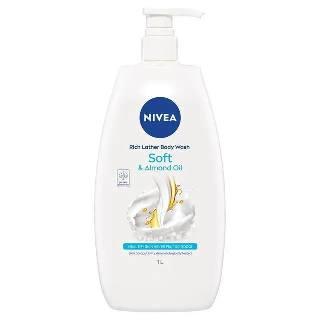 NIVEA Rich Moisture Soft Shower Gel Body Wash 1L