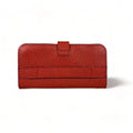 LeatherLuxe red leather clutch for women – luxury handcrafted wallet purse and card holder with sleek design and premium finish